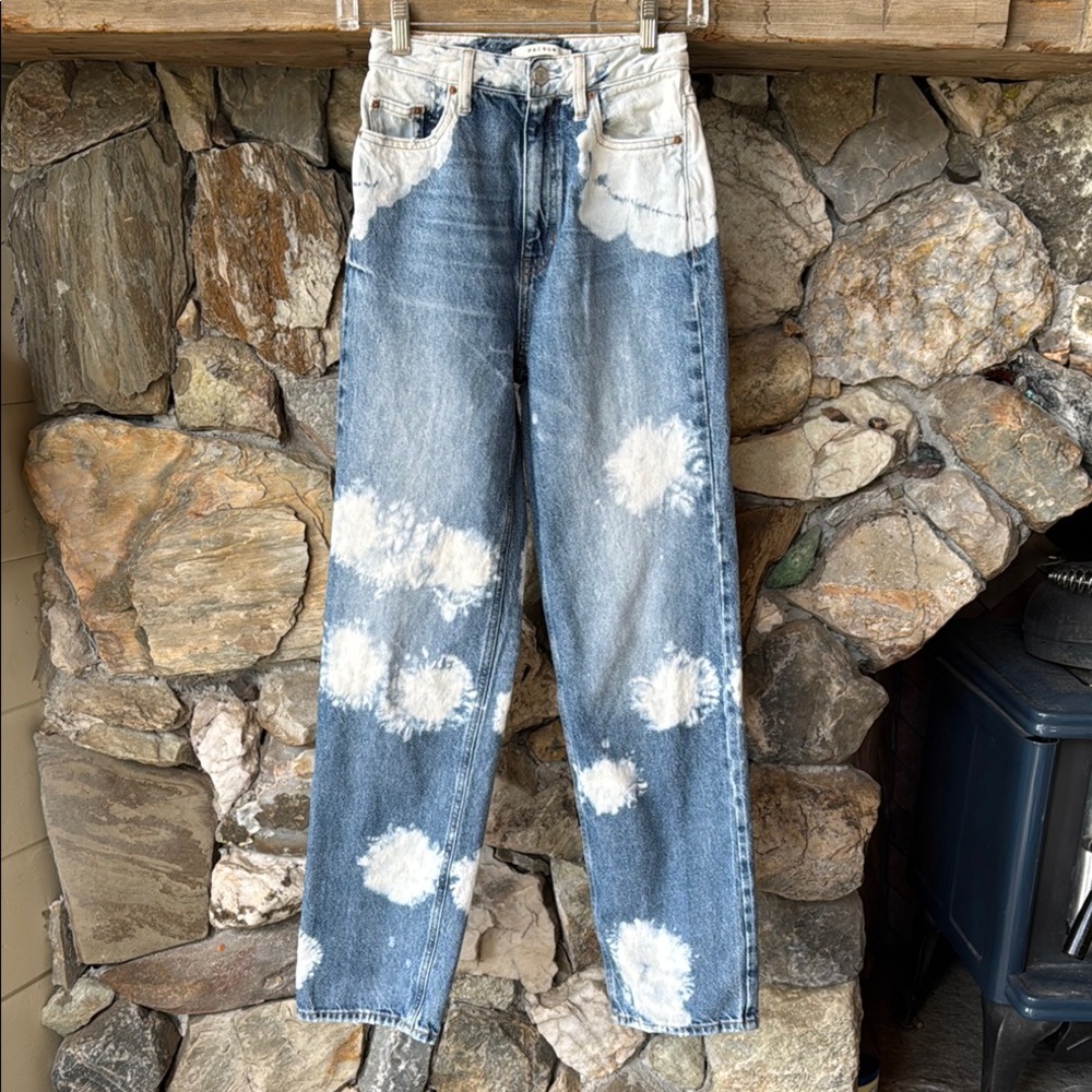 PacSun 90s Boyfriend Tie Dye Jeans Blue White High Rise Size 24